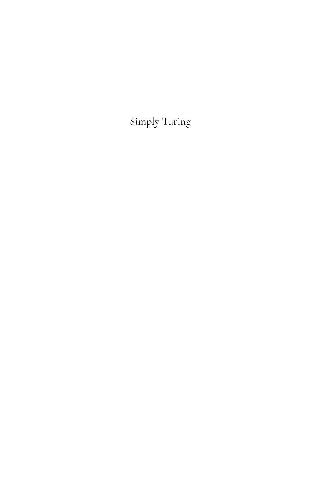 Simply Turing