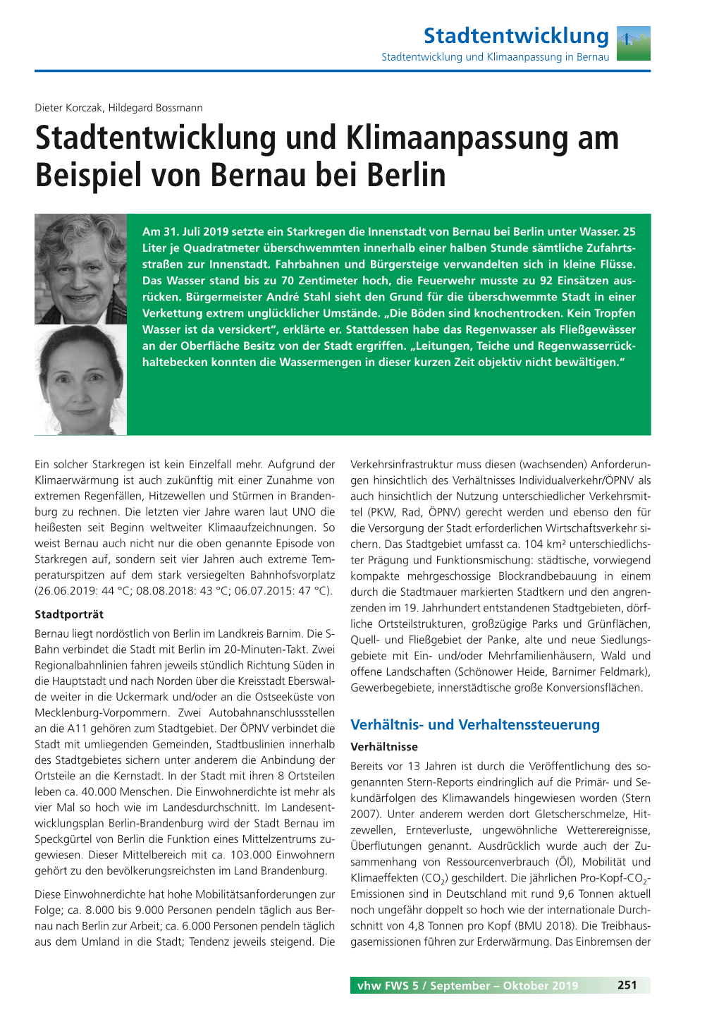 Stadtentwicklung Und Klimaanpassung Am Beispiel Von Bernau Bei Berlin