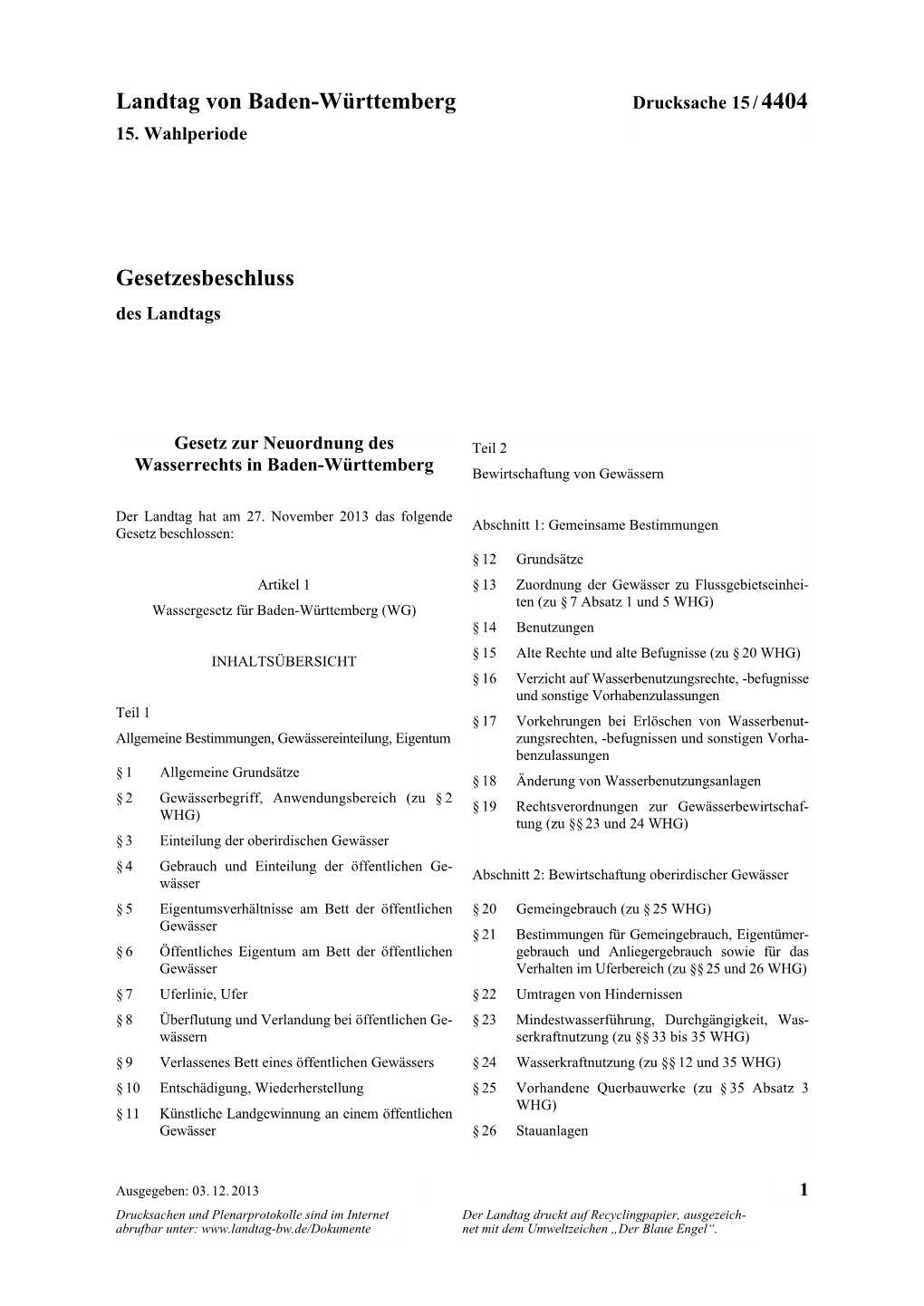 Landtag Von Baden-Württemberg Gesetzesbeschluss