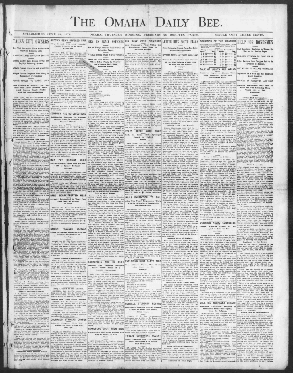 The Omaha Daily Bee