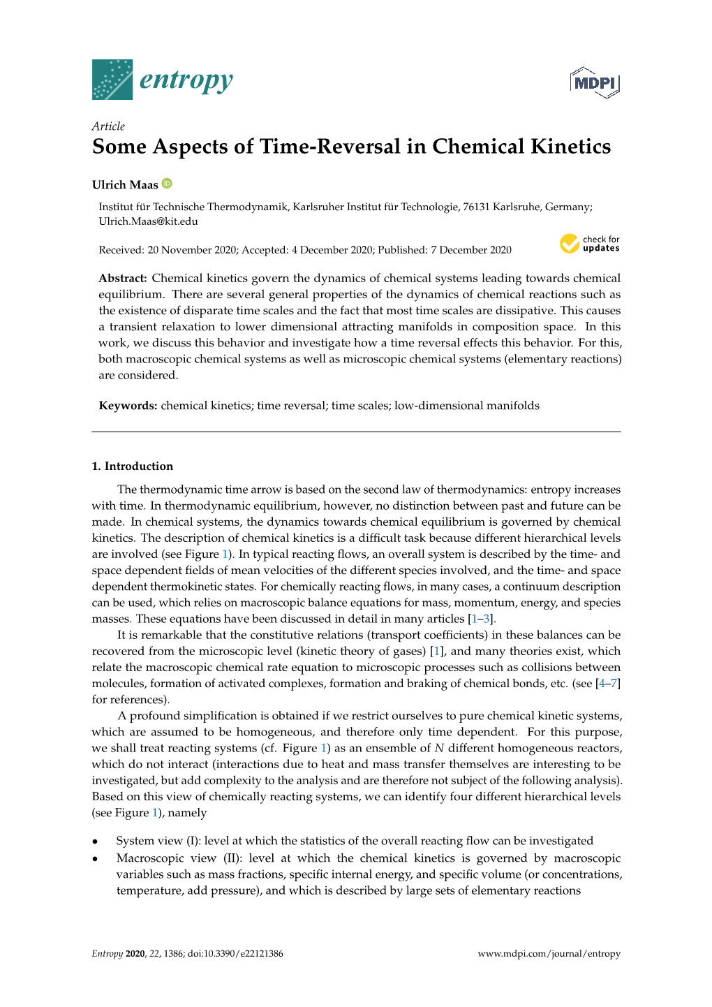 Some Aspects of Time-Reversal in Chemical Kinetics