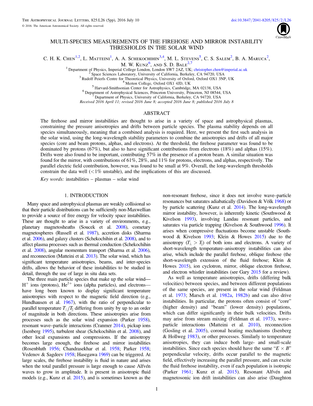 Multi-Species Measurements of the Firehose and Mirror Instability Thresholds in the Solar Wind C