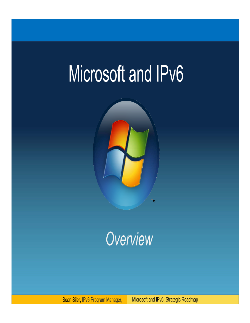 Microsoft and Ipv6