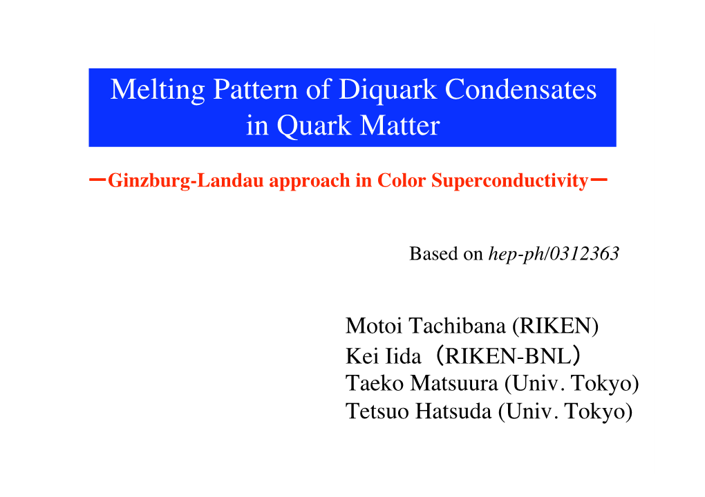 Melting Pattern of Diquark Condensates in Quark Matter