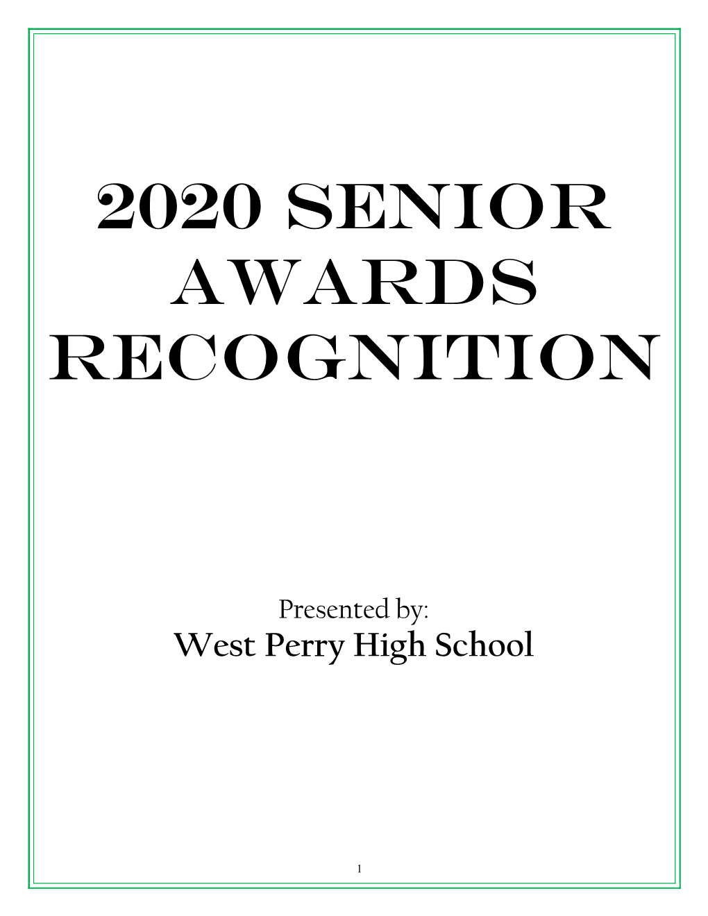 2020 Senior Awards Recognition