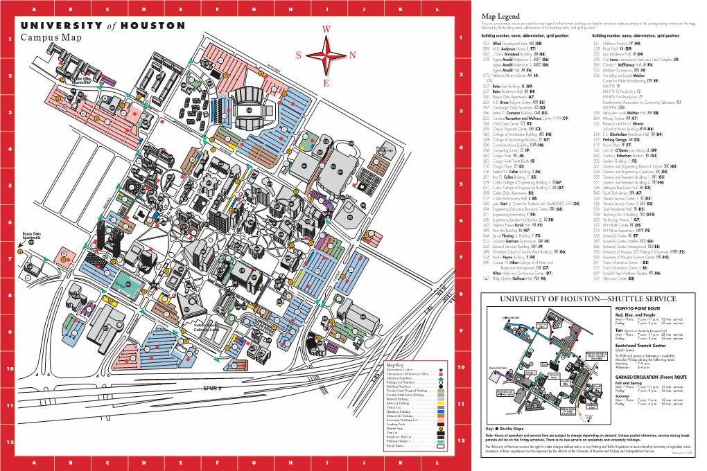 Campus Map with Legend