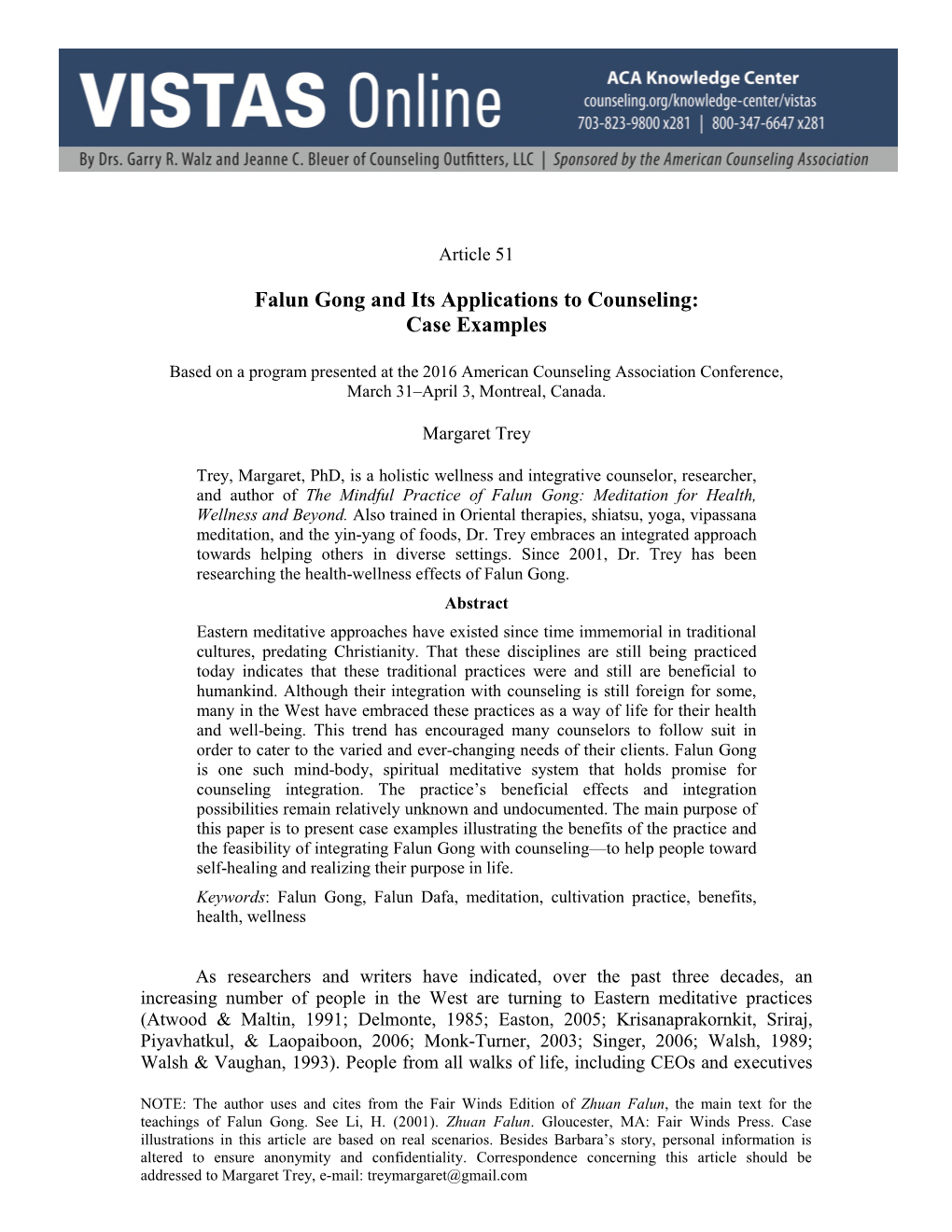 Falun Gong and Its Applications to Counseling: Case Examples