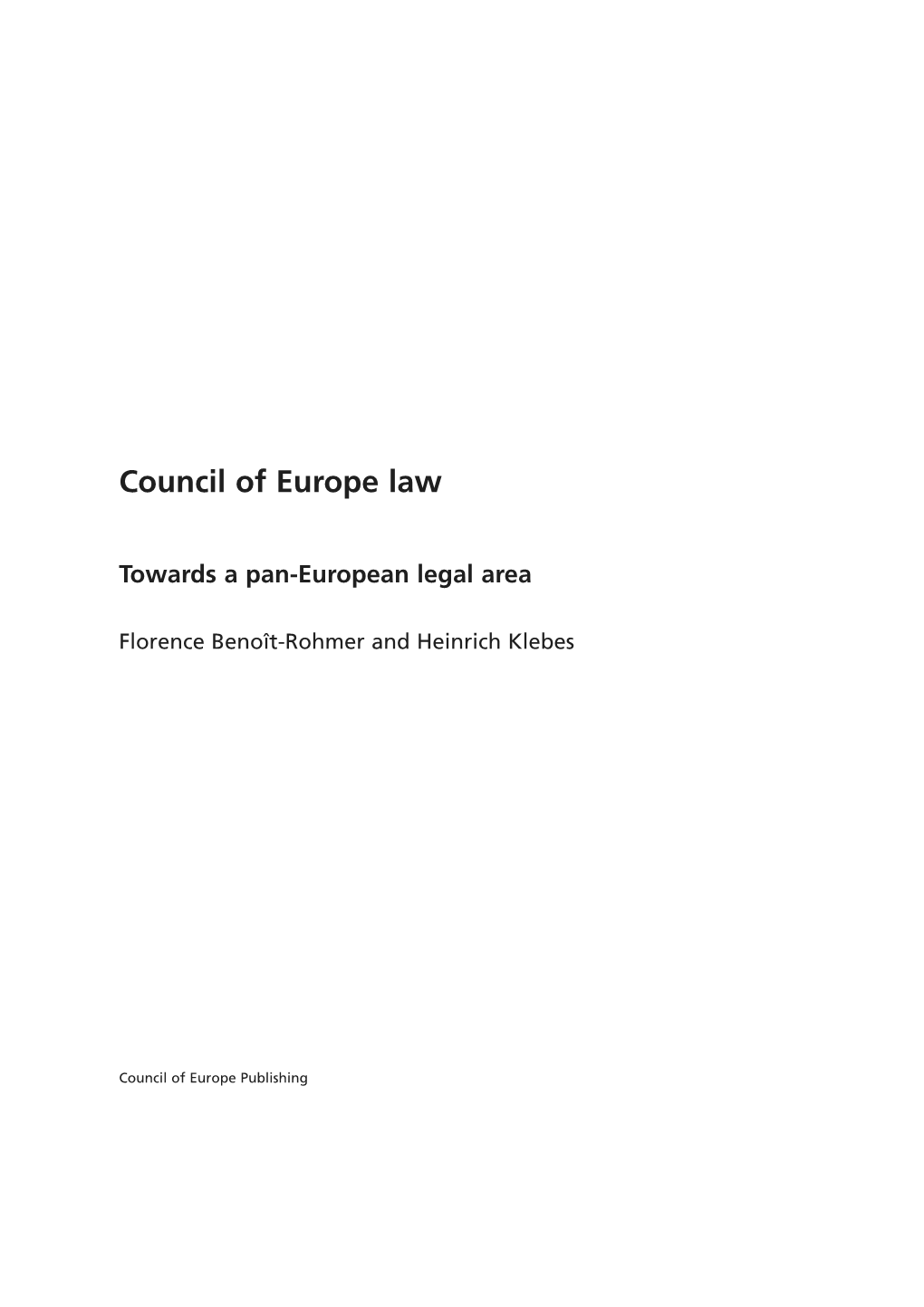 Council of Europe Law