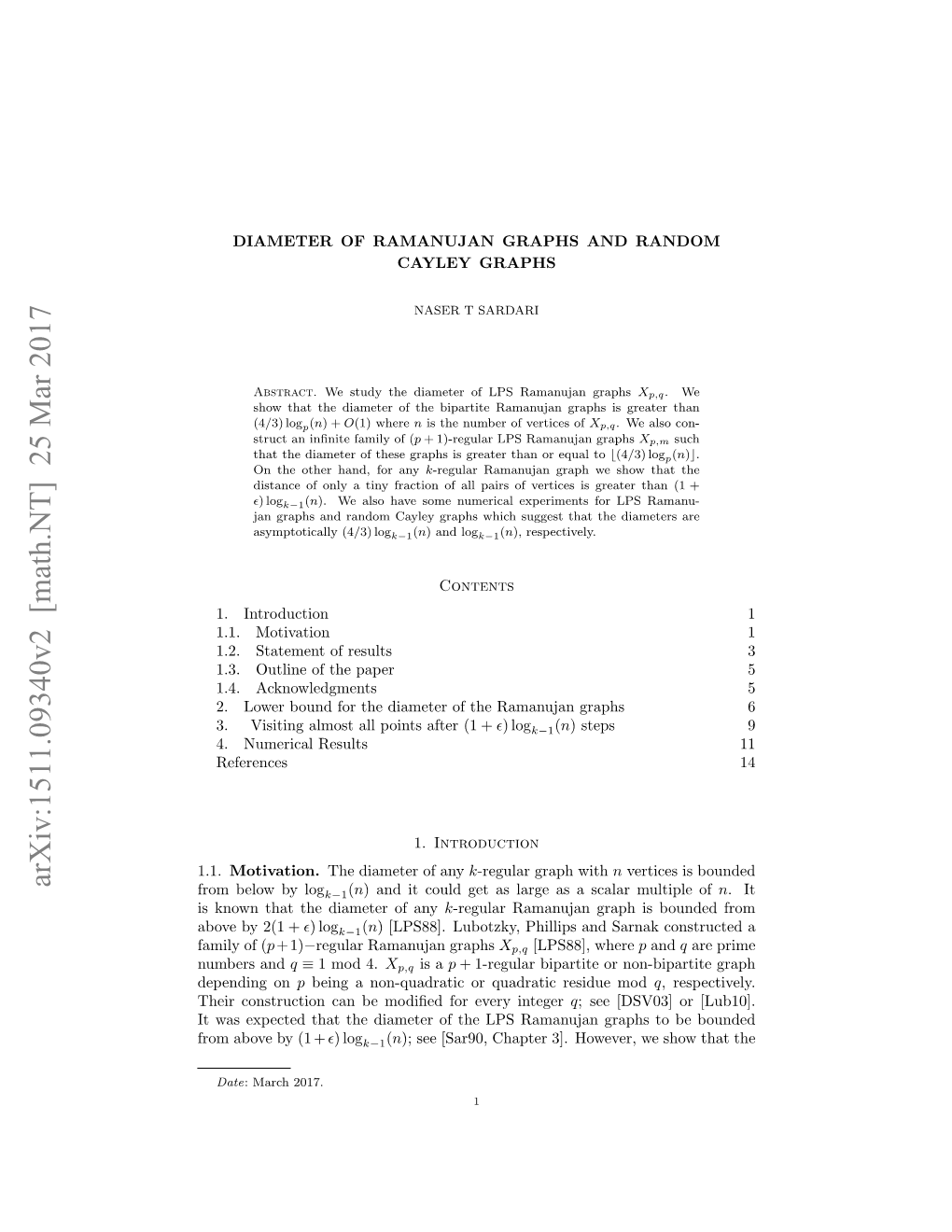 Arxiv:1511.09340V2 [Math.NT] 25 Mar 2017 from Below by Logk−1(N) and It Could Get As Large As a Scalar Multiple of N