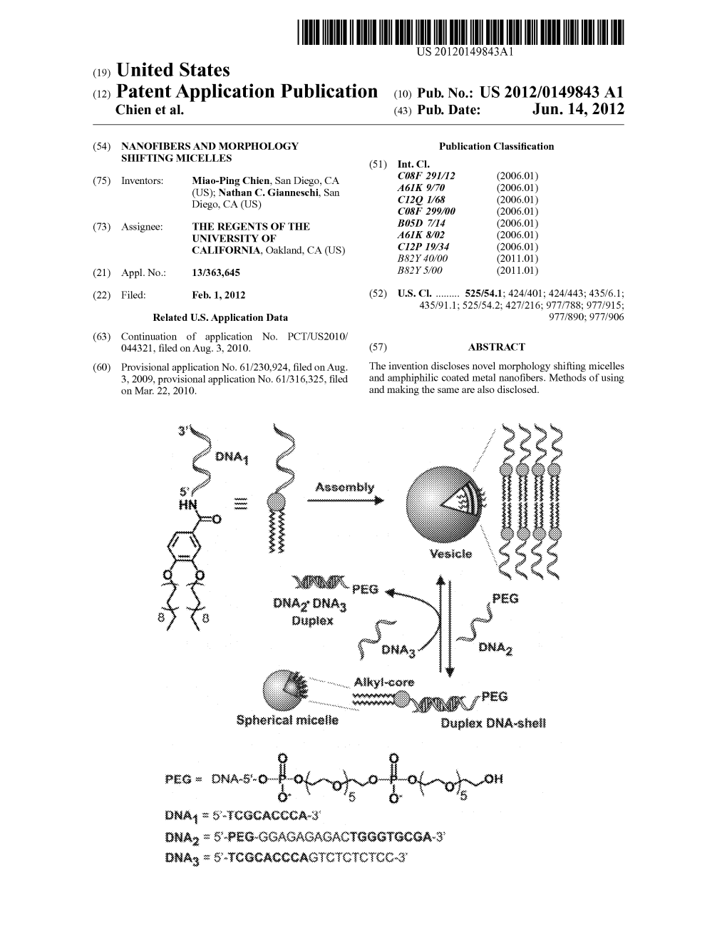 DNA-5-O- S Ot-On-O-8.As -O-On-Oh'ss Taxi & 8 8-1 Cataceoa-8 NA As S-PEG-38Agasksacrestsgescga-3 DNA As 8-Cacaccoagios CEO: C(-3 Patent Application Publication Jun