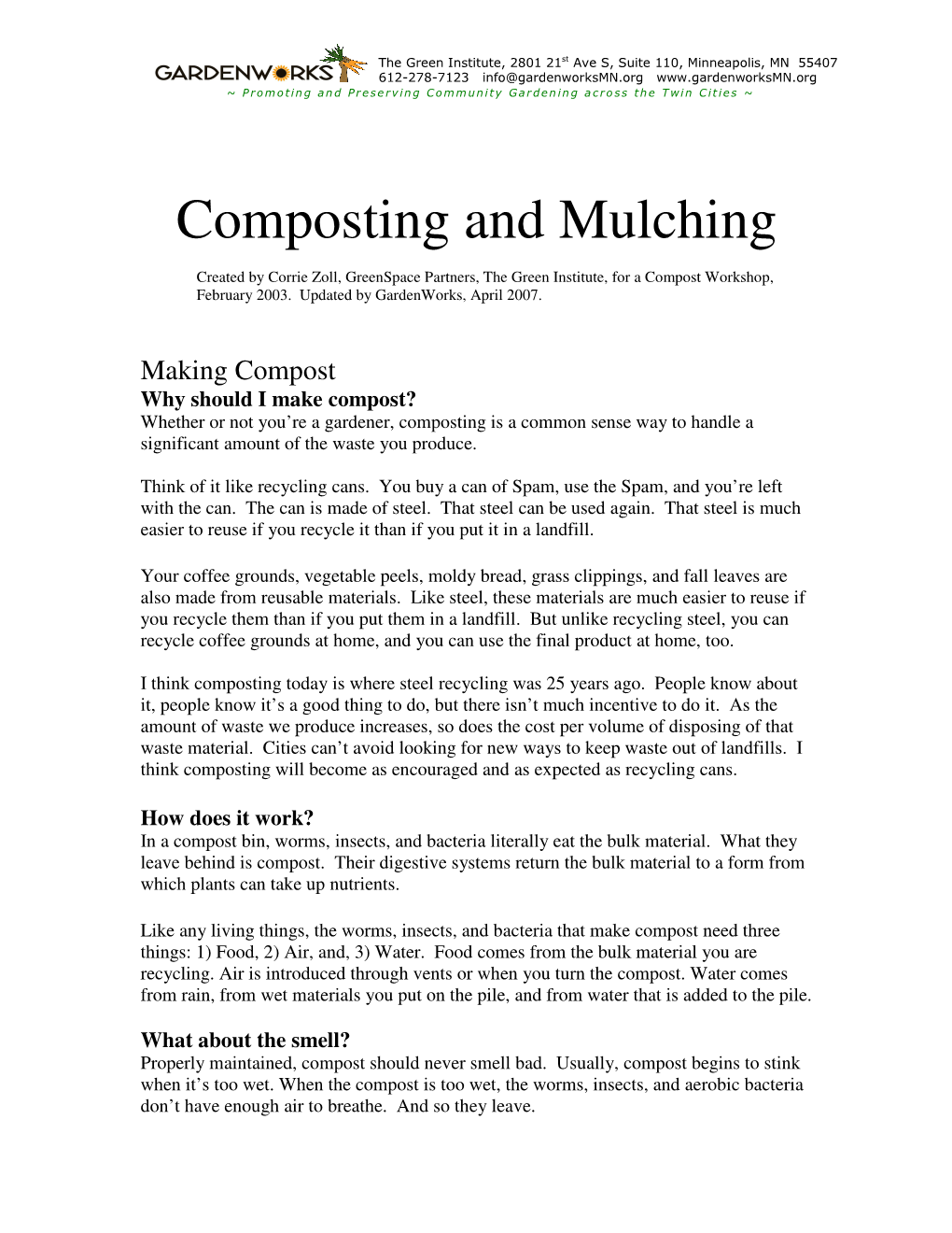 Gardenworks Guide to Compost and Mulching