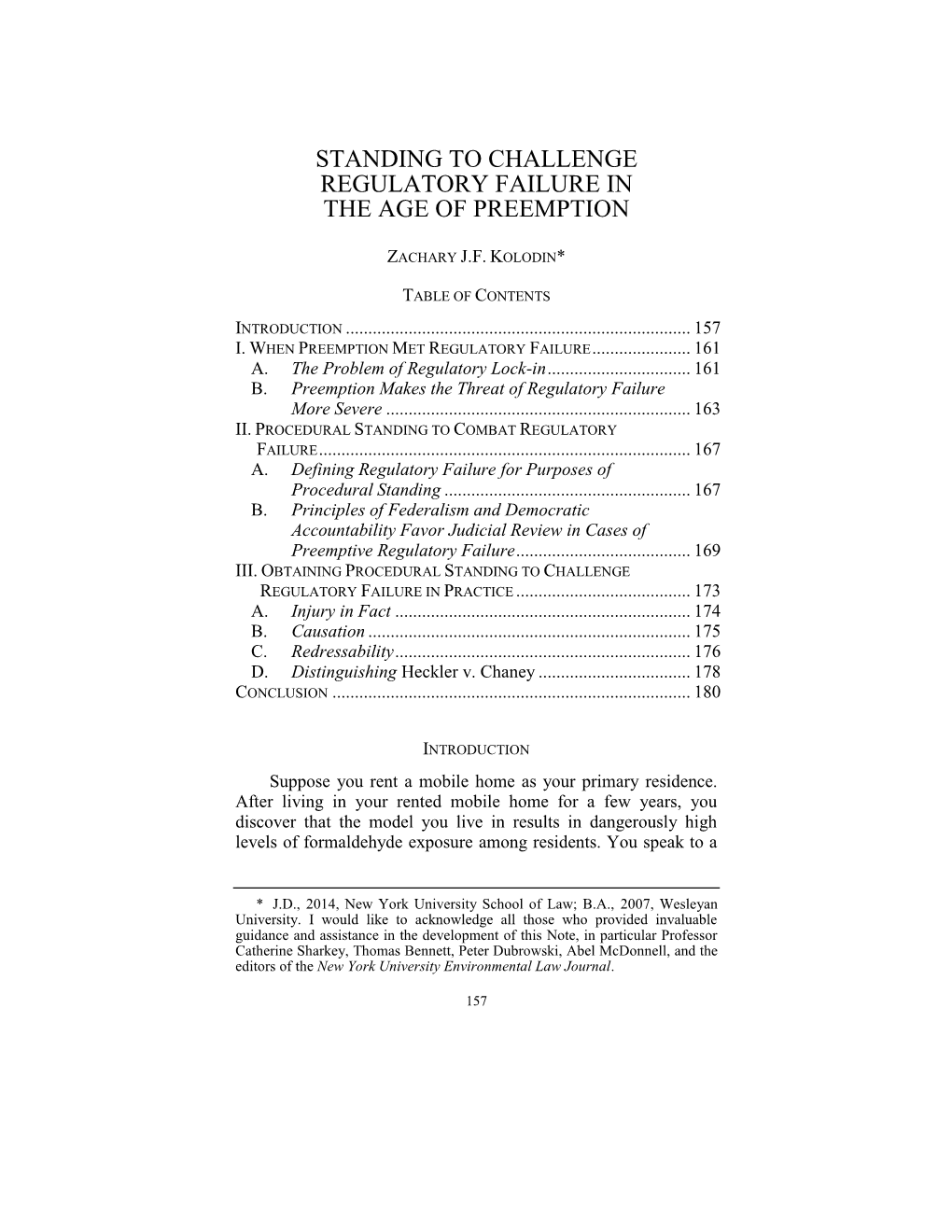 Standing to Challenge Regulatory Failure in the Age of Preemption