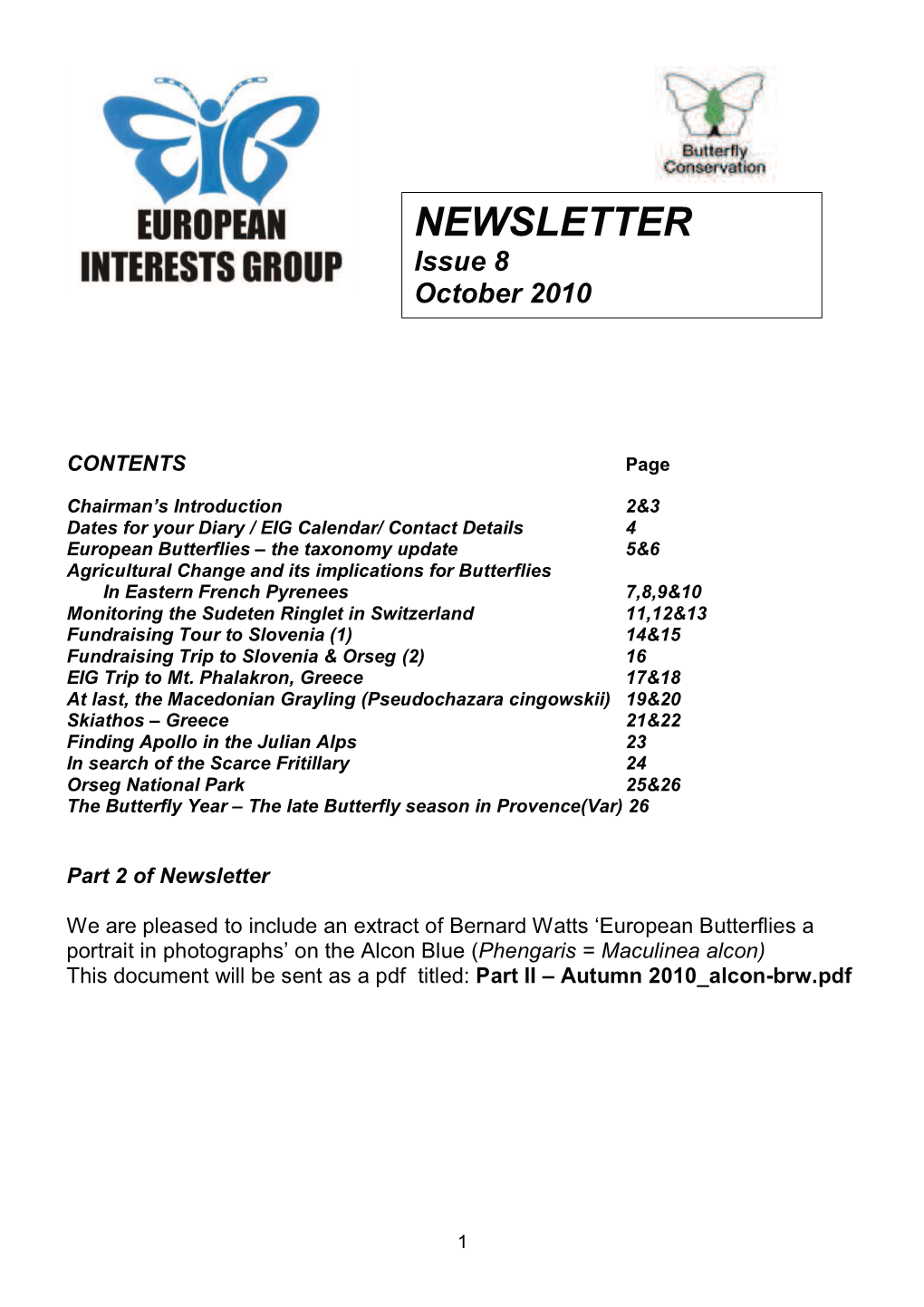 EIG 8 Autumn 2010 (PDF, 4.0Mb)