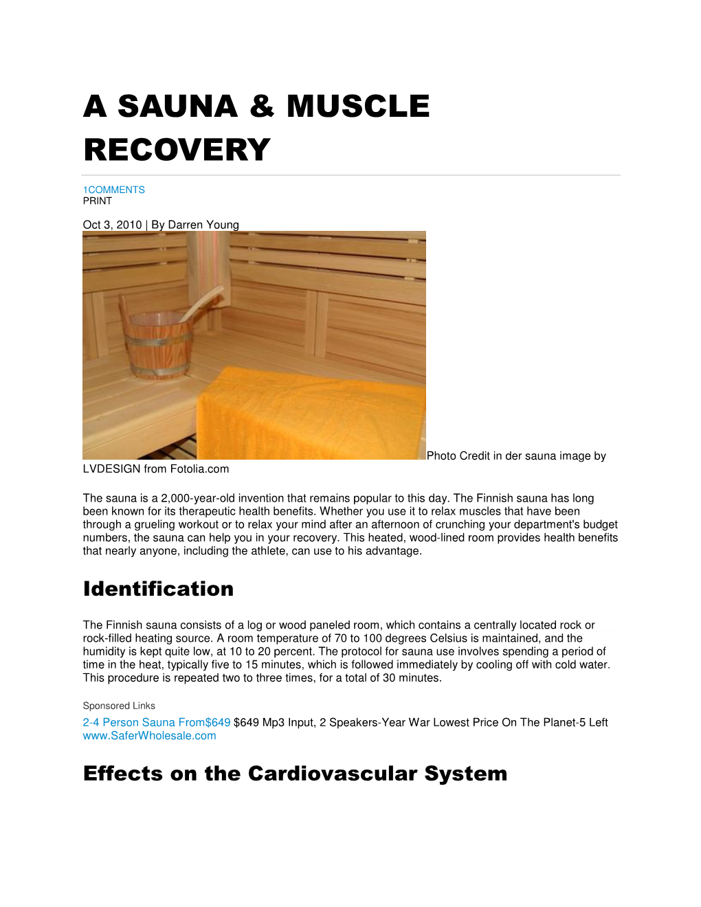 A Sauna & Muscle Recovery