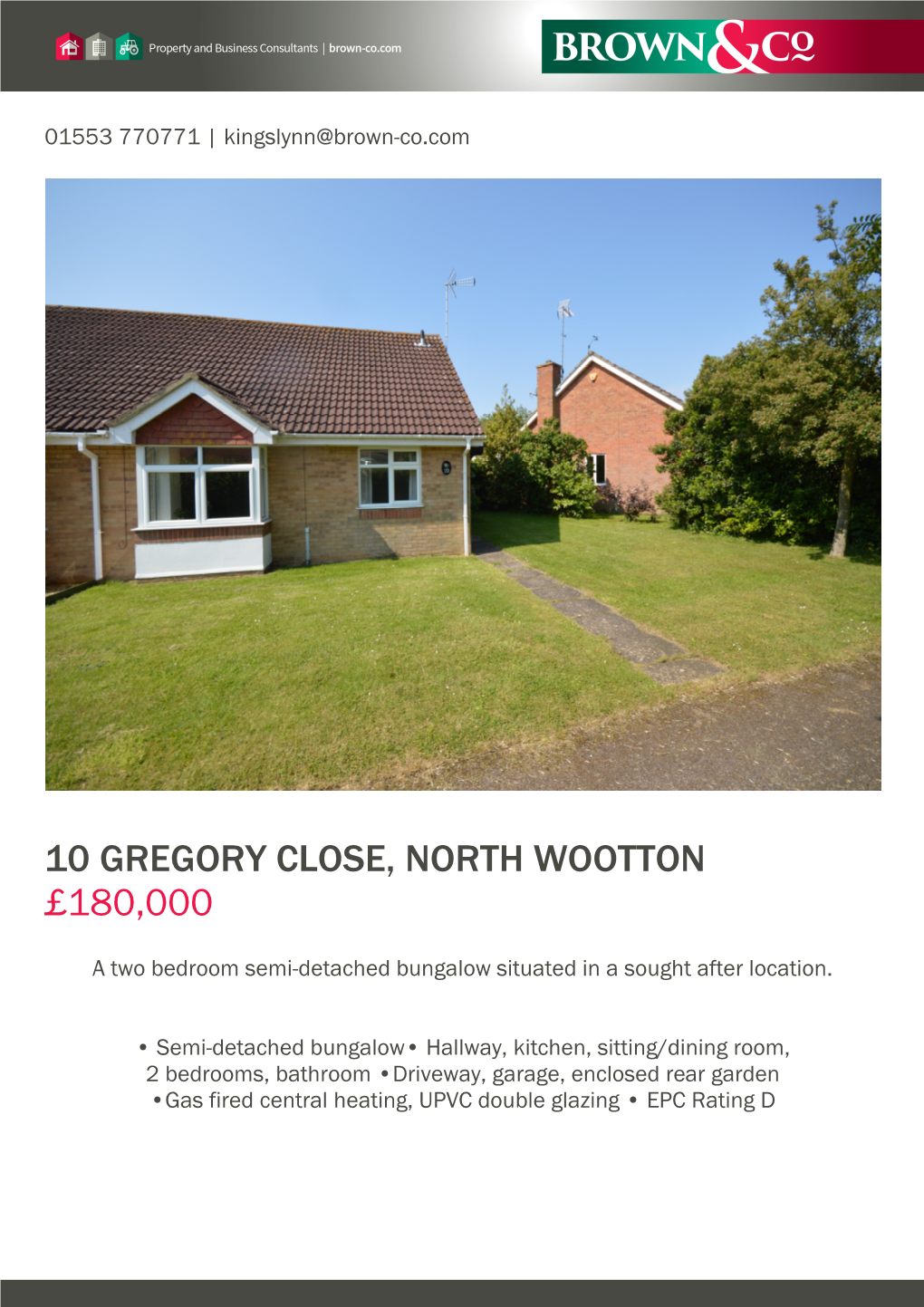 10 Gregory Close, North Wootton £180,000