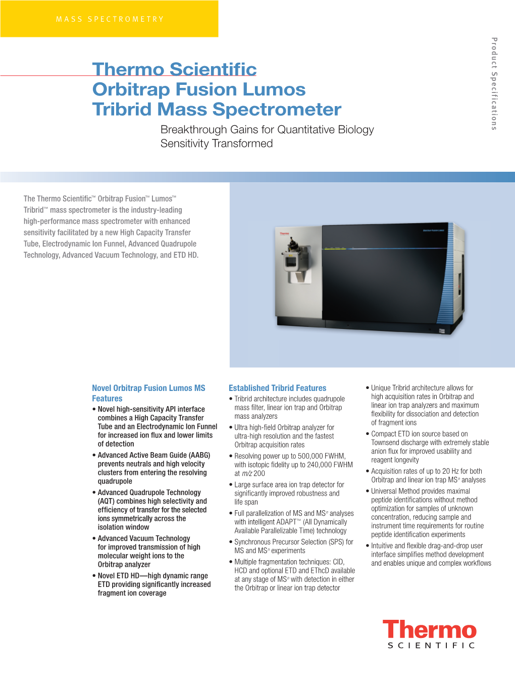 Thermo Scientific Orbitrap Fusion Lumos Tribrid Mass Spectrometer