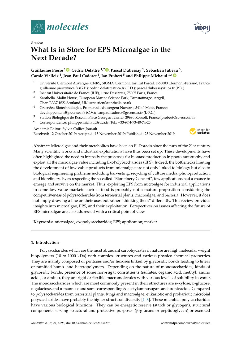 What Is in Store for EPS Microalgae in the Next Decade?