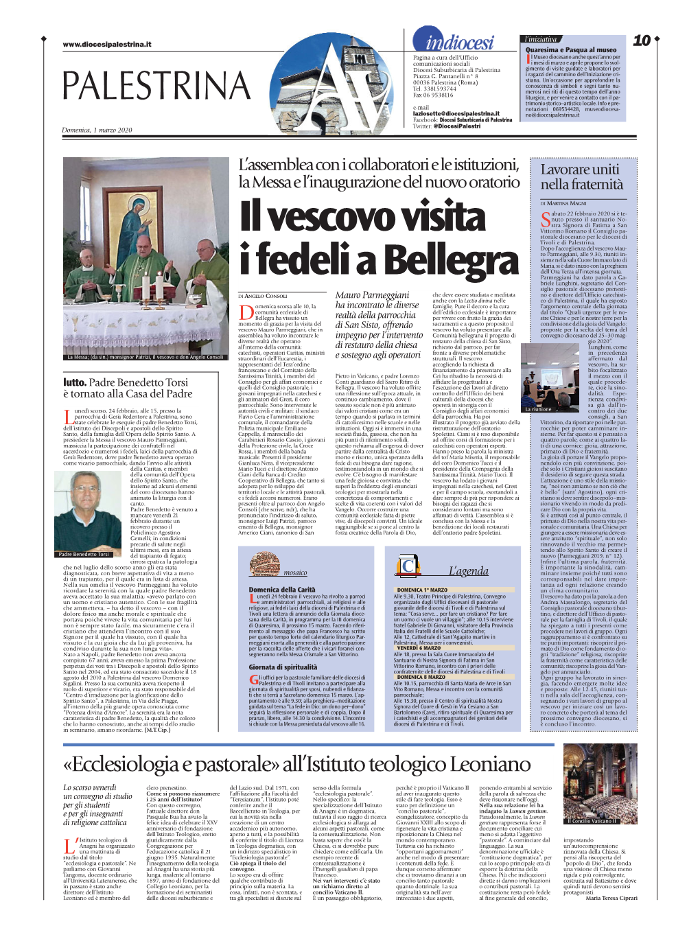 Il Vescovo Visita I Fedeli a Bellegra