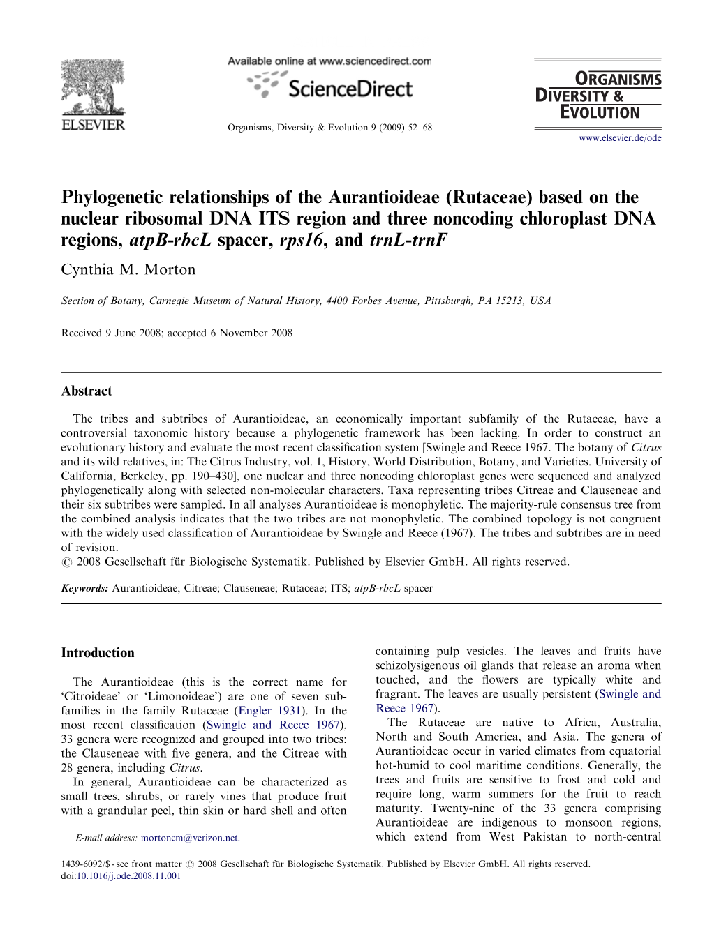 Phylogenetic Relationships of the Aurantioideae (Rutaceae)