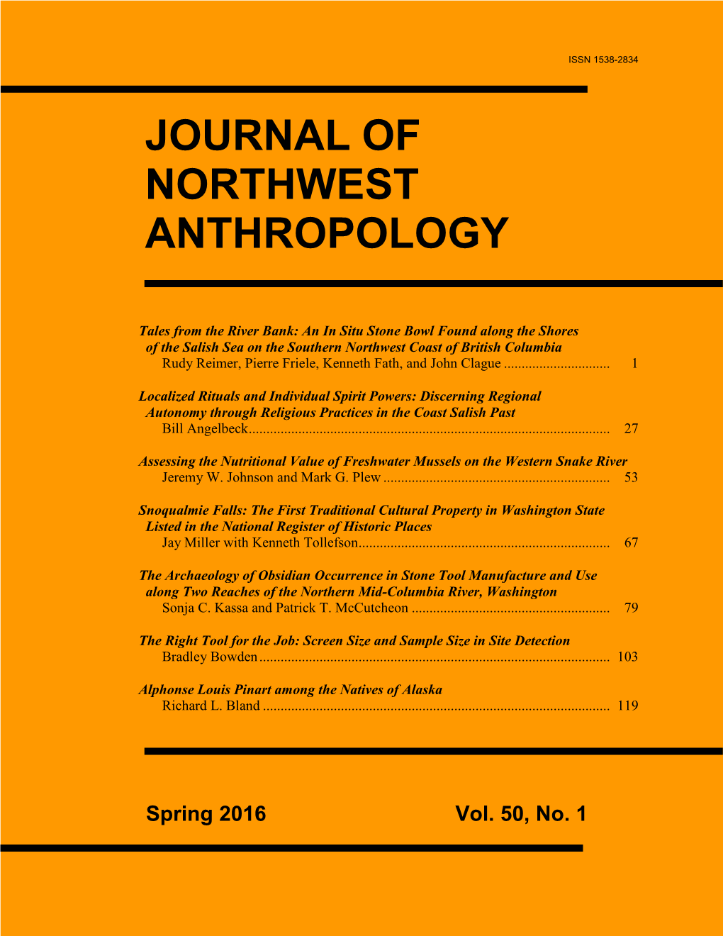 Journal of Northwest Anthropology