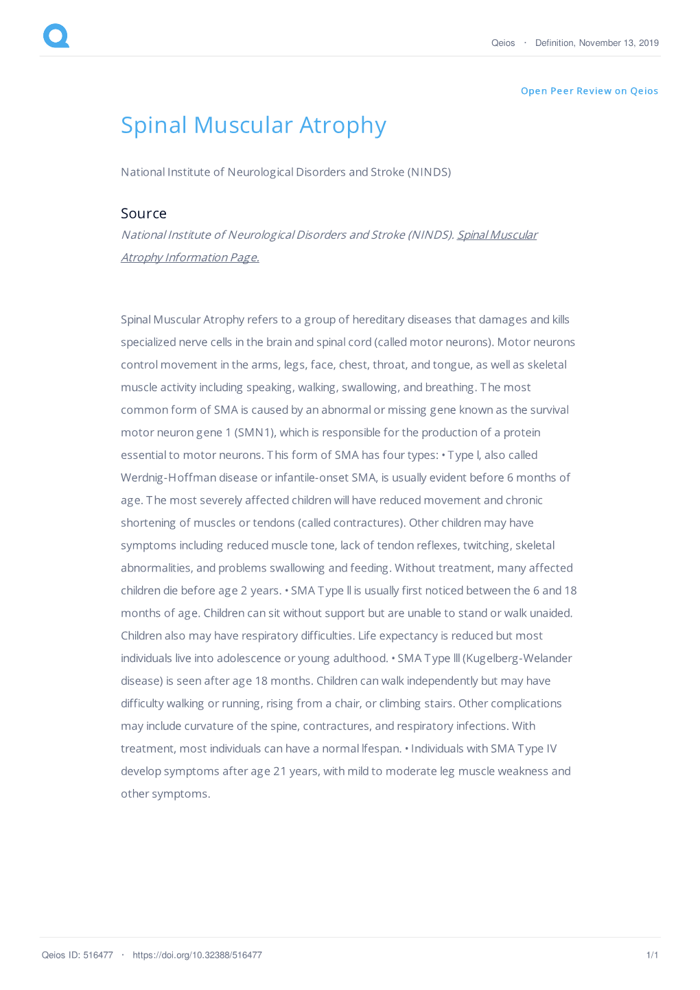 Spinal Muscular Atrophy