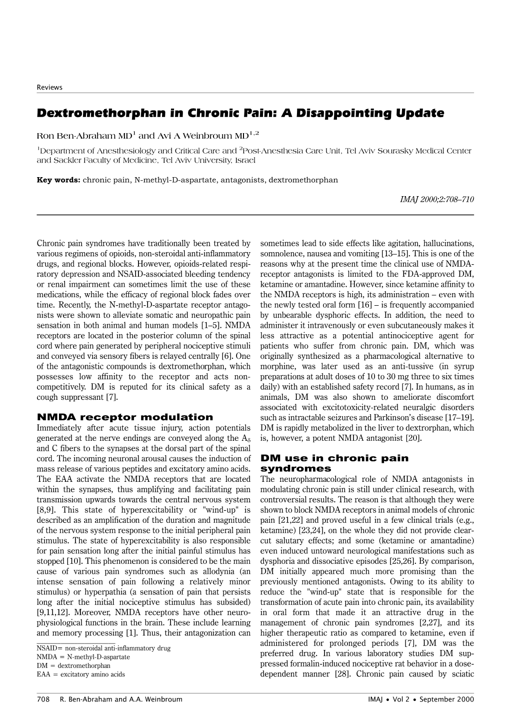 Dextromethorphan in Chronic Pain: a Disappointing Update