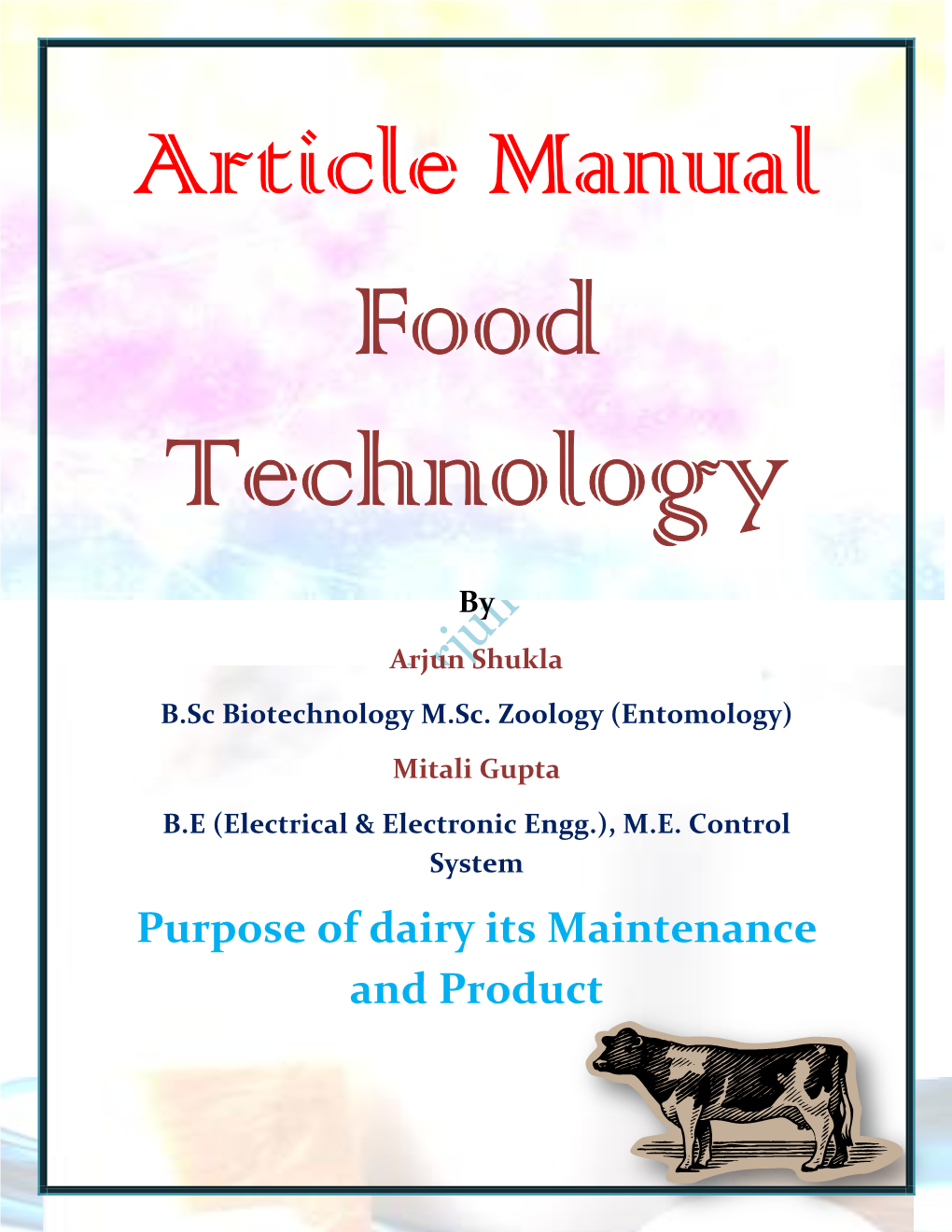 Purpose of Dairy Its Maintenance and Product