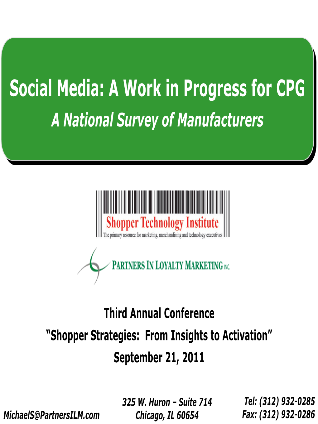 Social Media: a Work in Progress for CPG