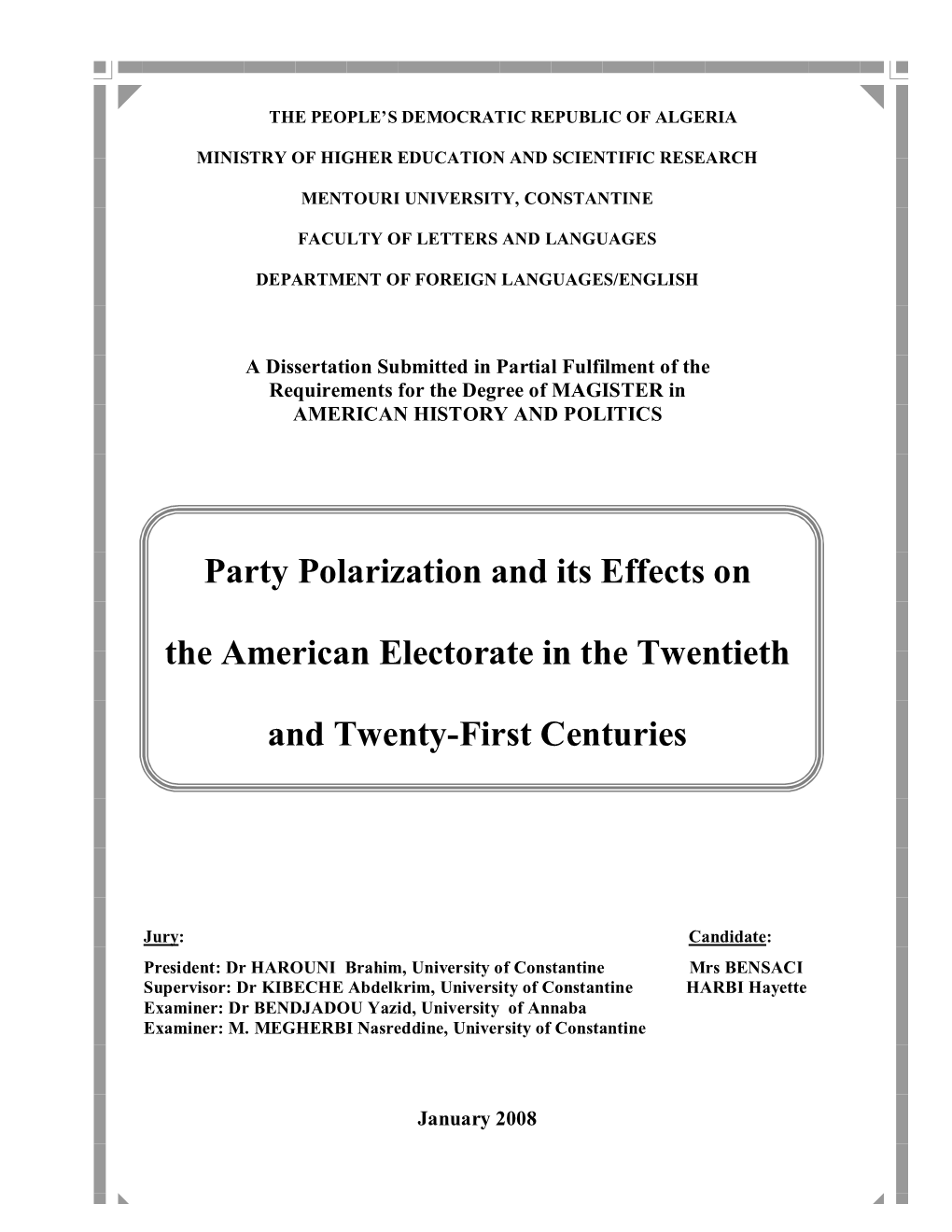 Party Polarization and Its Effects on the American Electorate in The