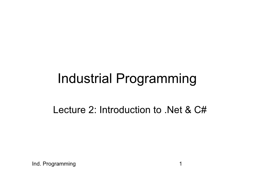 Industrial Programming