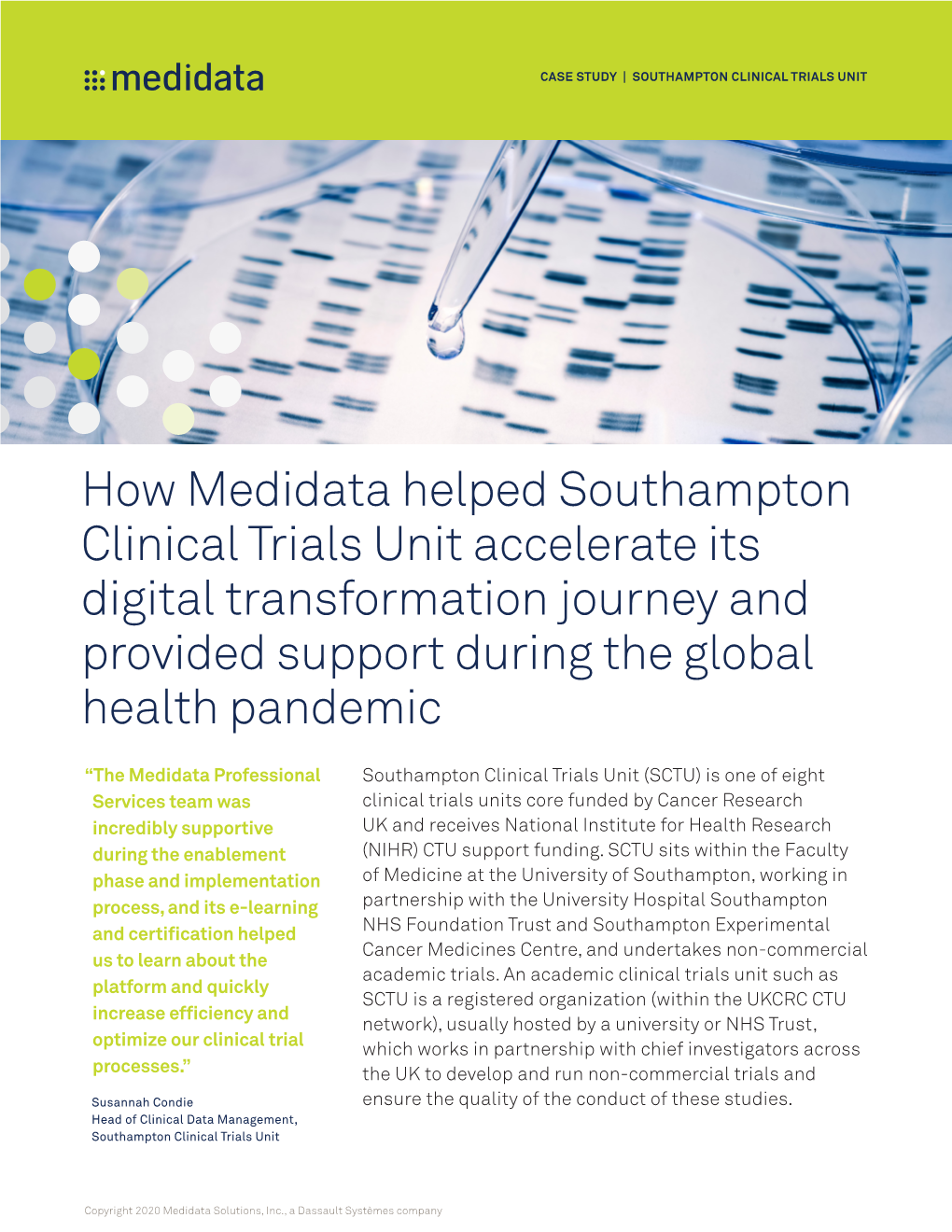 How Medidata Helped Southampton Clinical Trials Unit Accelerate Its Digital Transformation Journey and Provided Support During the Global Health Pandemic