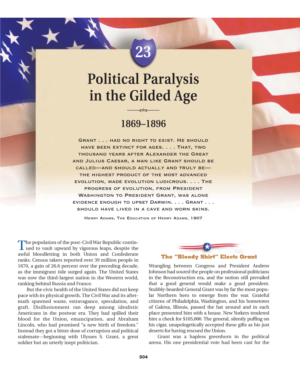 Political Paralysis in the Gilded Age ᇻᇾᇻ 1869–1896