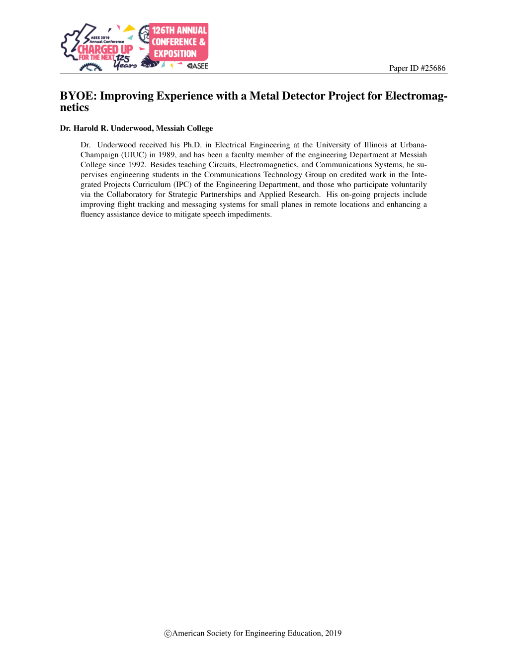 Improving Experience with a Metal Detector Project for Electromag- Netics