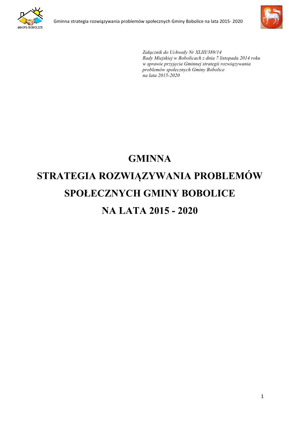 Gminna Strategia Rozwiązywania Problemów Społecznych Na Lata 2015