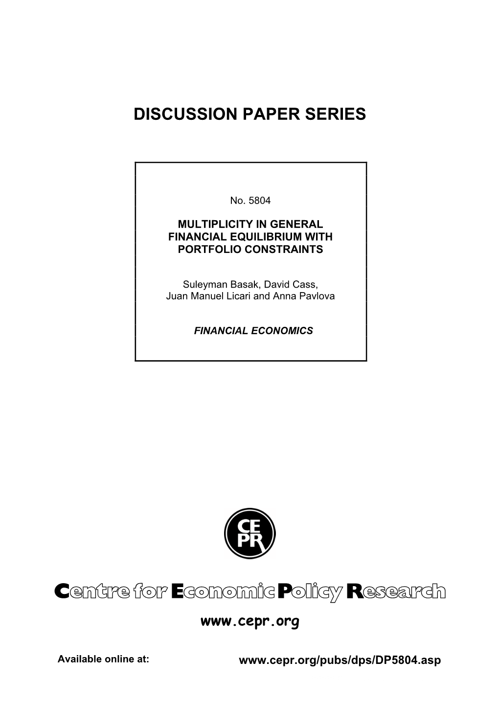 Multiplicity in General Financial Equilibrium with Portfolio Constraints