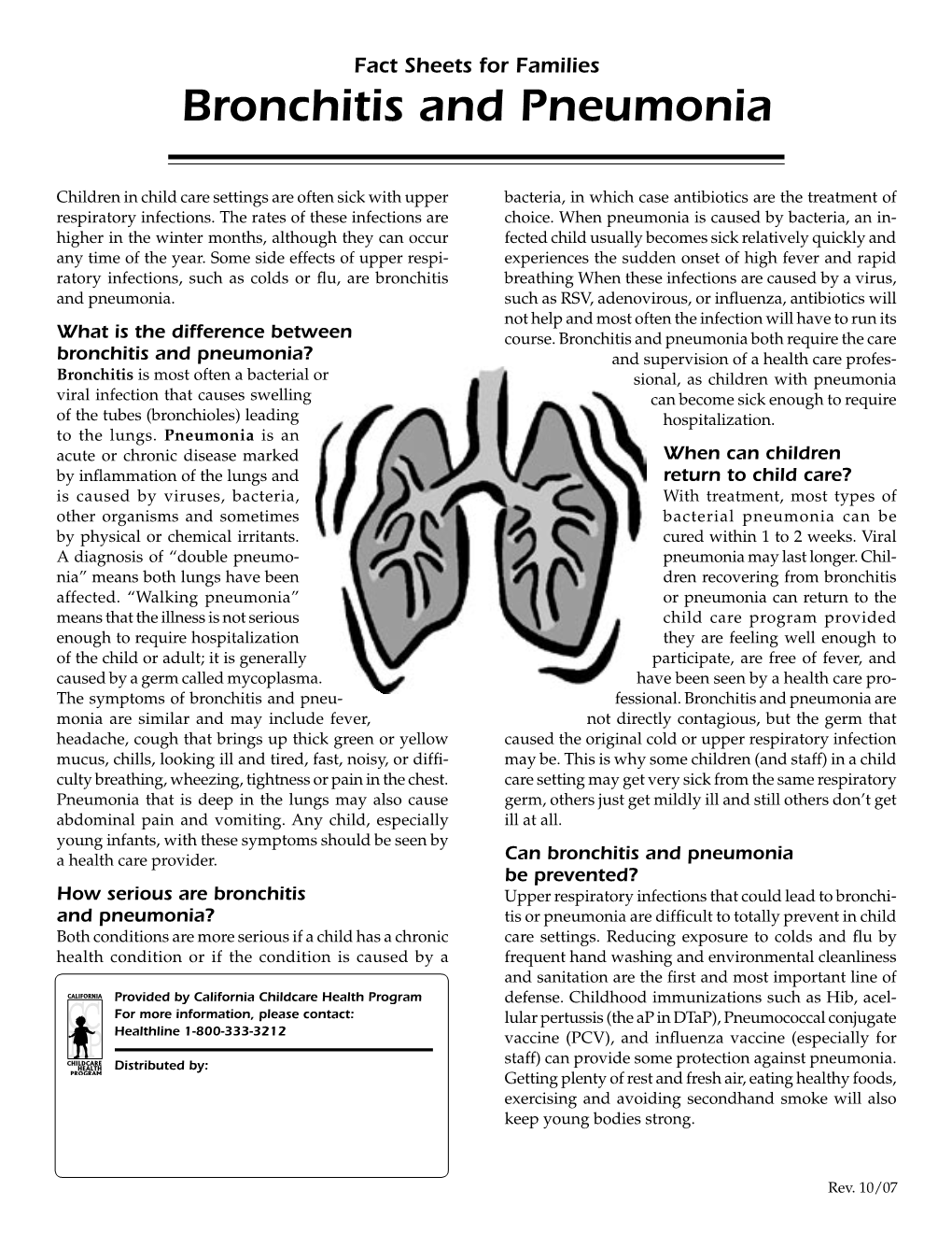 Bronchitis and Pneumonia