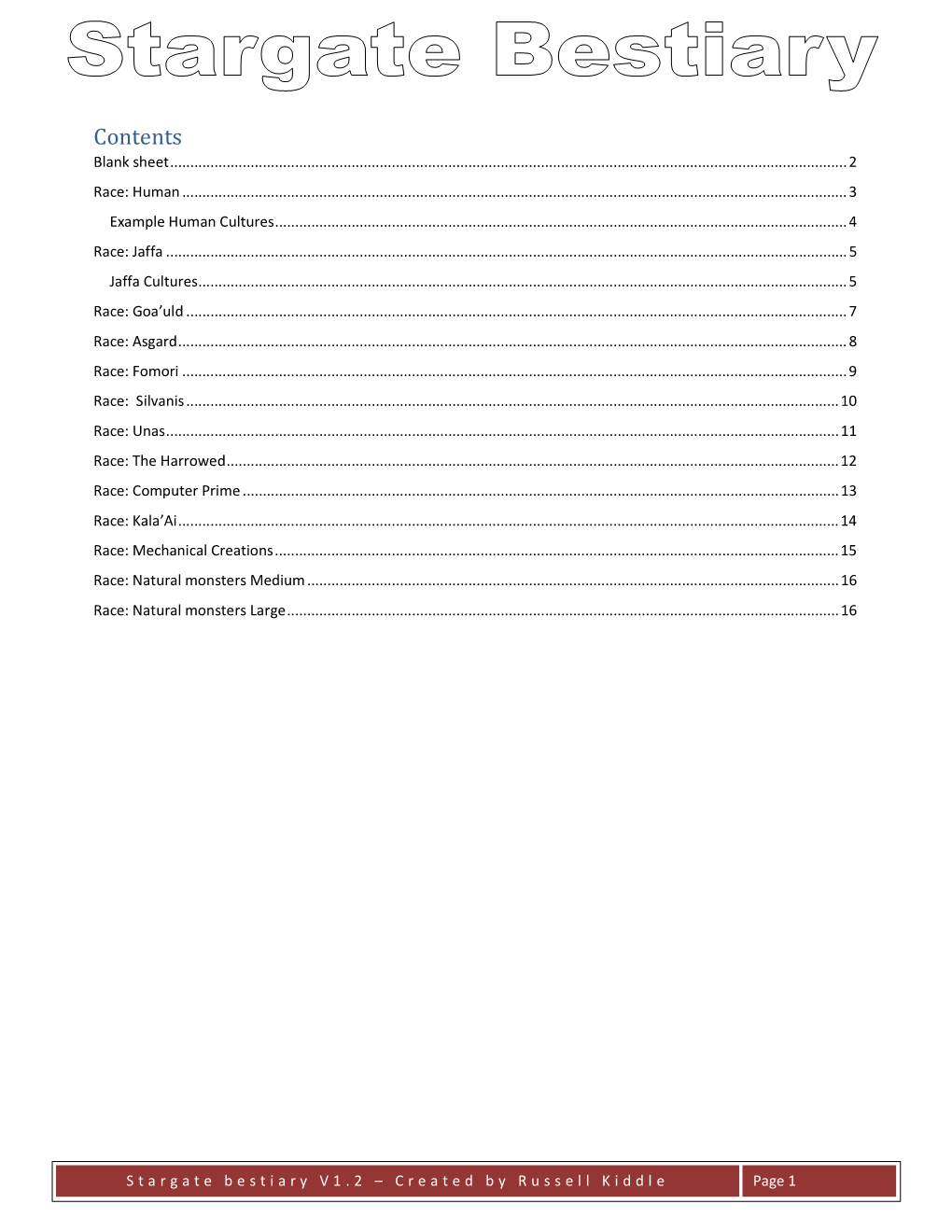 Contents Blank Sheet