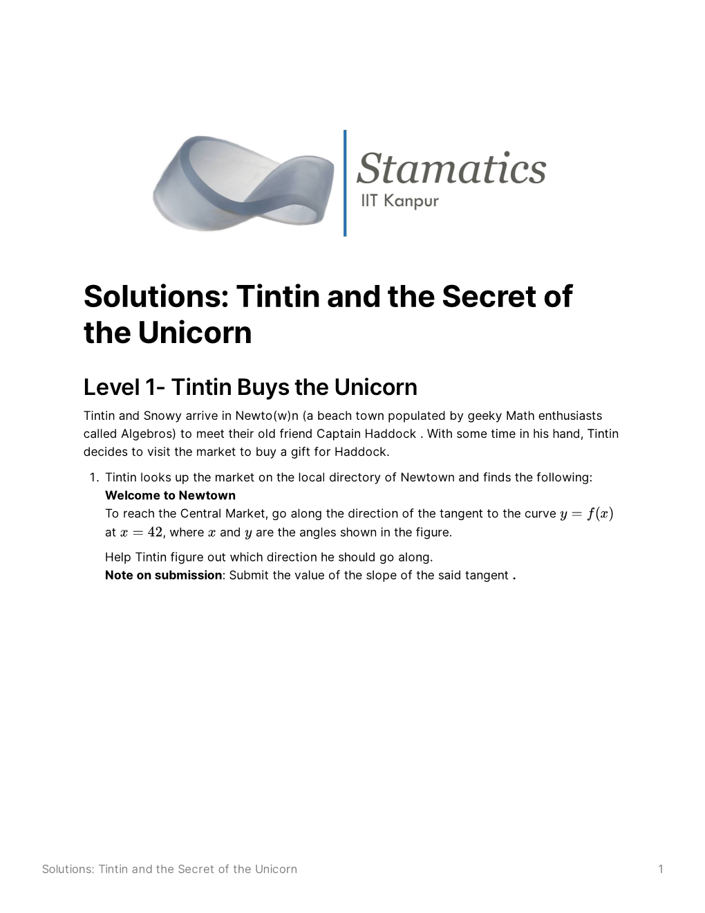 Solutions: Tintin and the Secret of the Unicorn