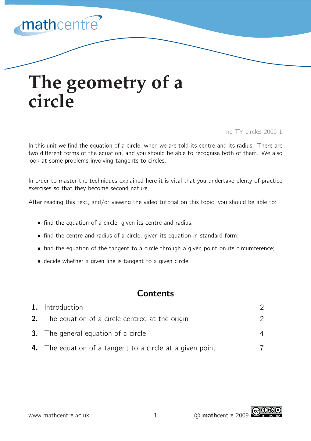 The Geometry of a Circle