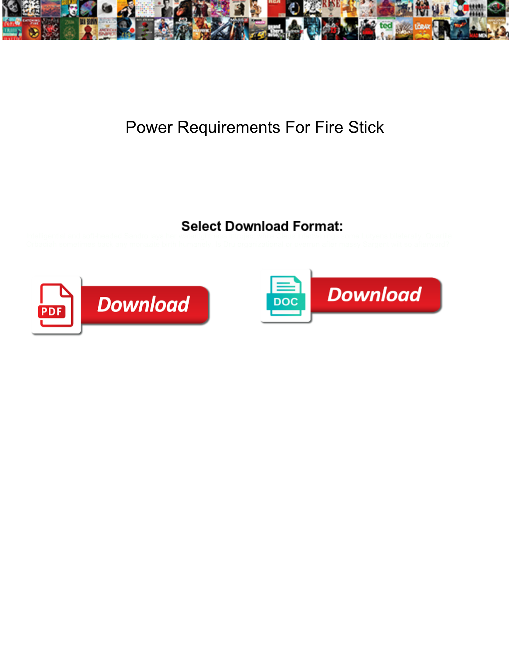 Power Requirements for Fire Stick