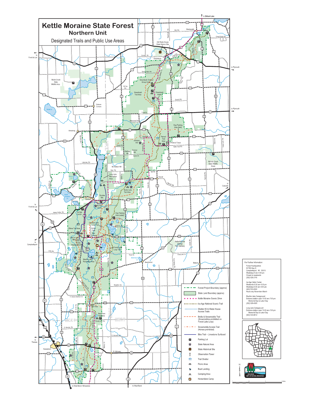 Kettle Moraine State Forest T Glenbeulah Northern Unit Glen Rd