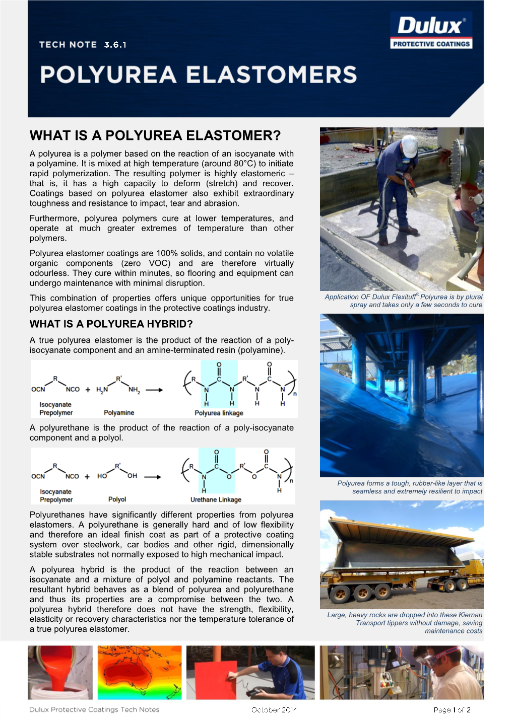 Polyurea Elastomers