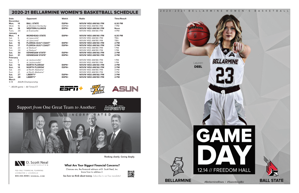 2020-21 Bellarmine Women's Basketball Schedule