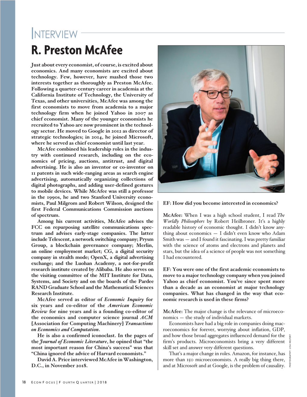 Interview: R. Preston Mcafee