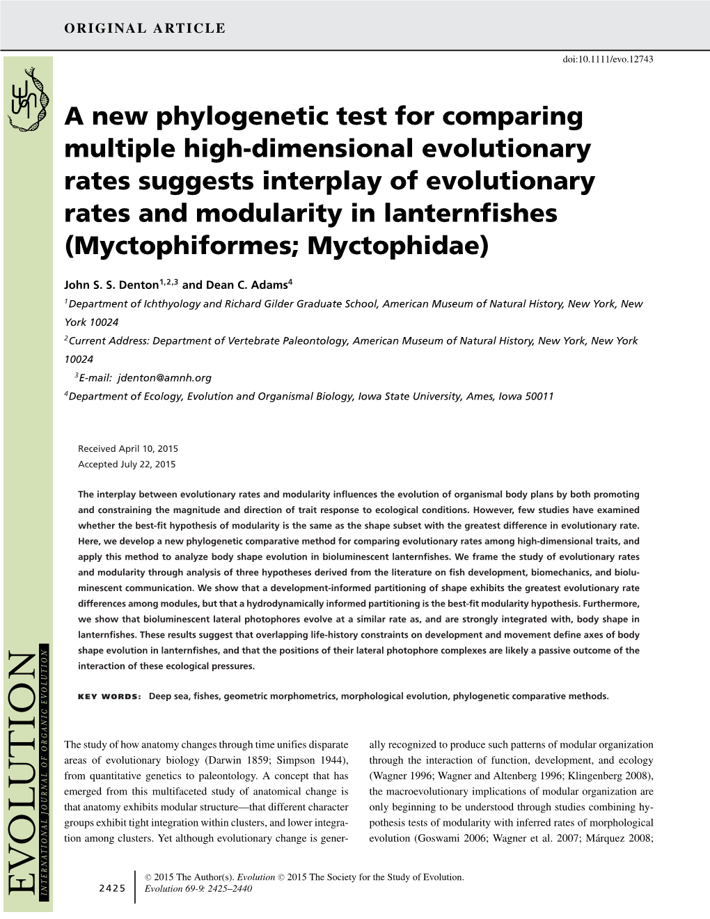 A New Phylogenetic Test for Comparing Multiple High‐