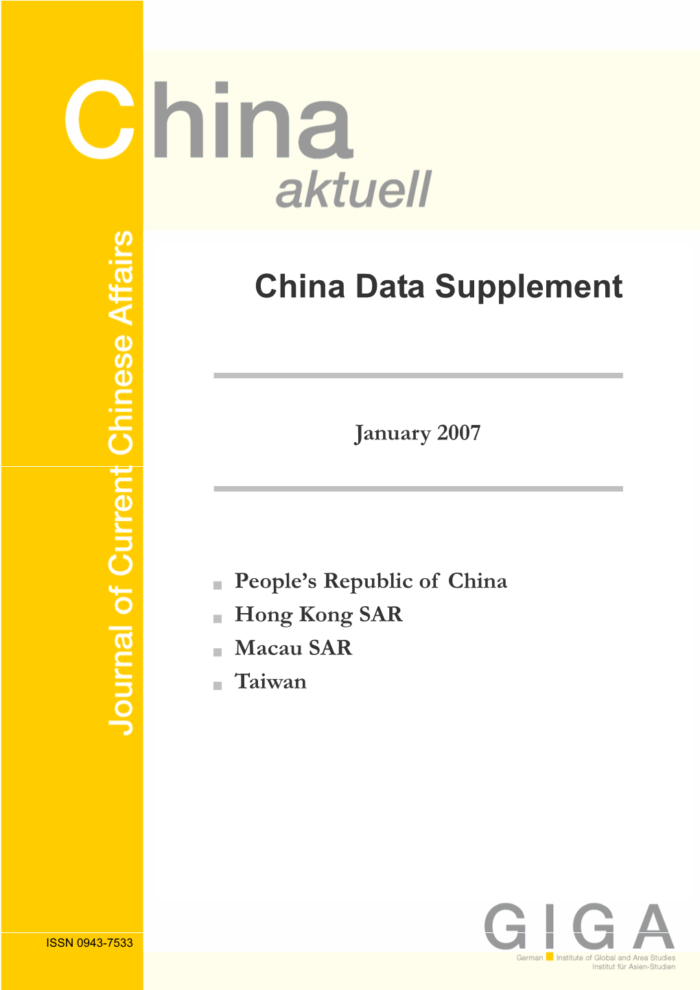 China Data Supplement January 2007