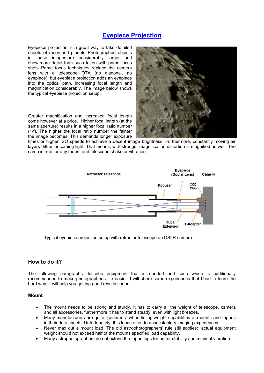 Eyepiece Projection