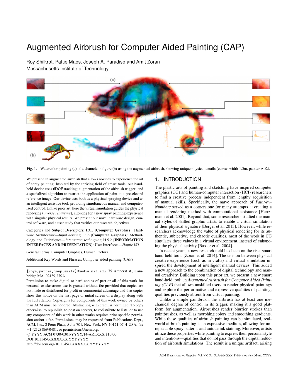 Augmented Airbrush for Computer Aided Painting (CAP)