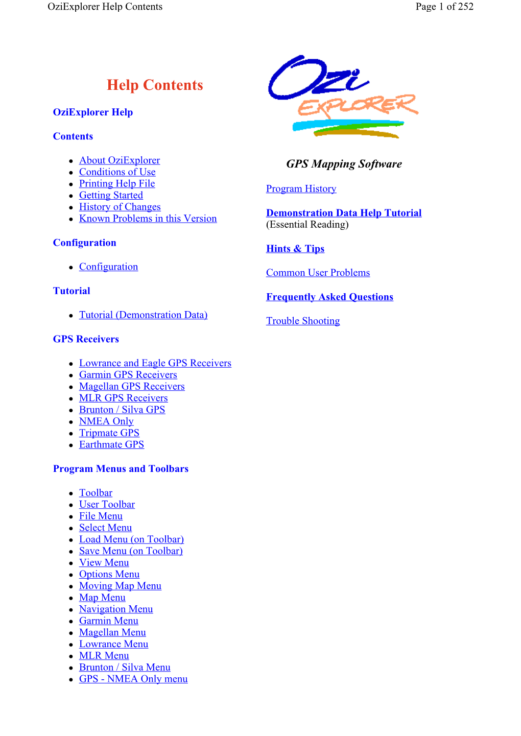 Help Contents Page 1 of 252