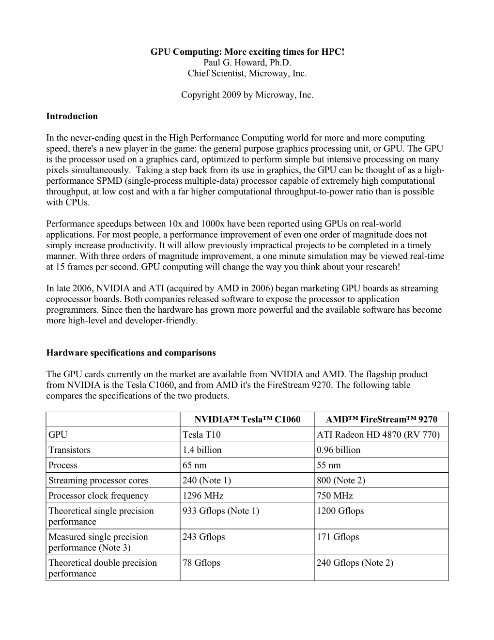 GPU Computing: More Exciting Times for HPC! Paul G